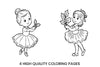 Cute Ballerina Christmas Coloring Books
