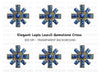 Byzantine Cross Blue Gemstones Clipart Bundle