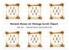 Mystical Rune Alphabet Scroll Clipart Bundle