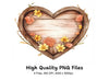 Heart Shaped Floral Wooden Frames Clipart Bundle