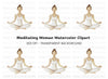 Meditating Woman Yoga Pose Clipart Bundle