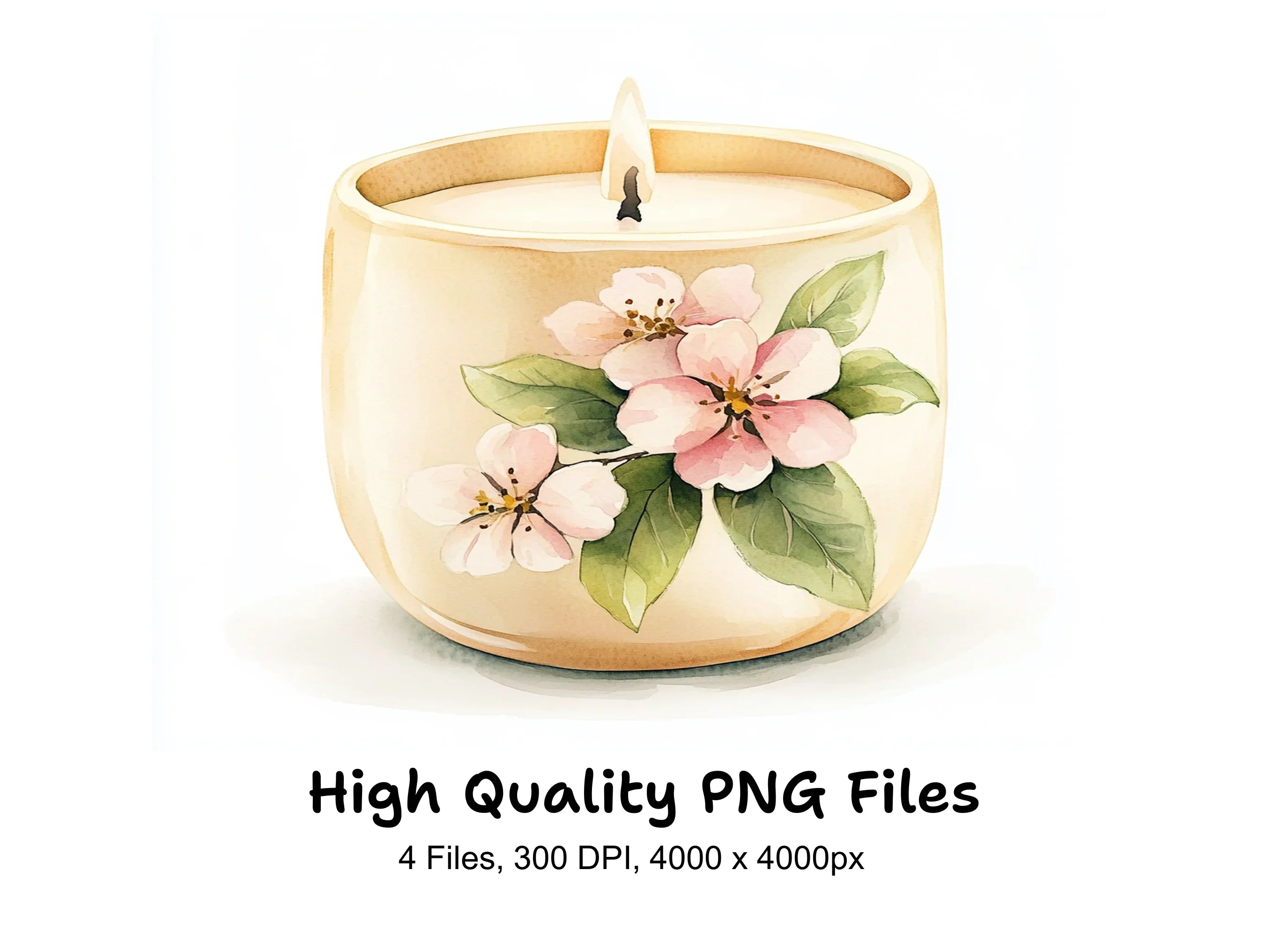 Aromatic Floral Candle Clipart Bundle