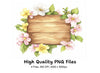 Spring Flower Frame Wooden Clipart Bundle