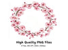 Cherry Blossom Wreaths Clipart Bundle