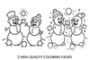 Happy Snowmen Winter Scene Coloring Books