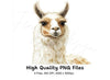 Charming Llama Portraits Clipart Bundle