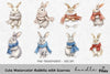 Cute Rabbits with Scarves Clipart Bundle