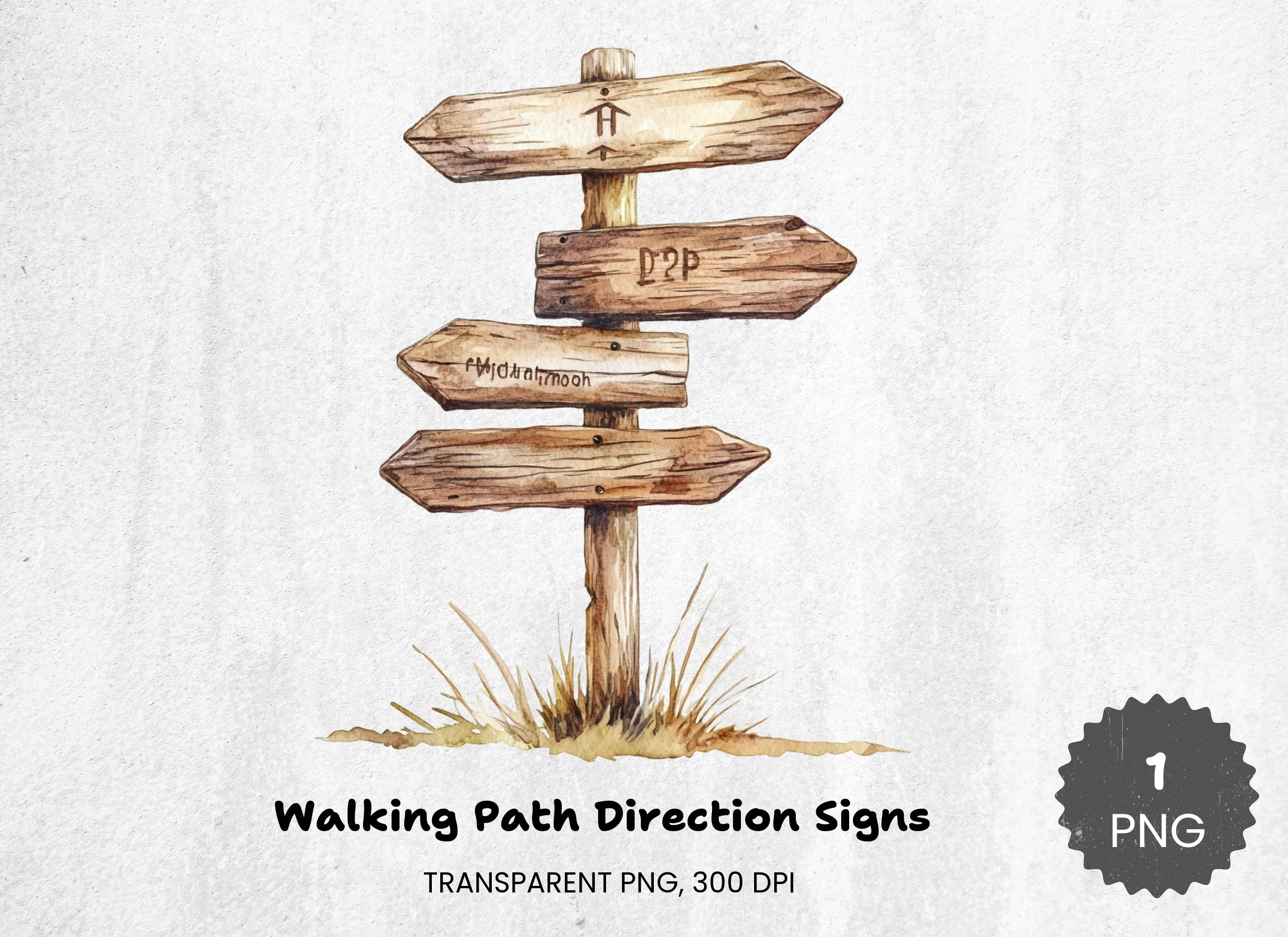 Walking Path Direction Signs Clipart Bundle - CraftNest - Digital Crafting and Art