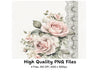 Elegant Pink Rose and Lace Clipart Bundle