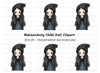 Cute Goth Girl with Beanie Clipart Bundle