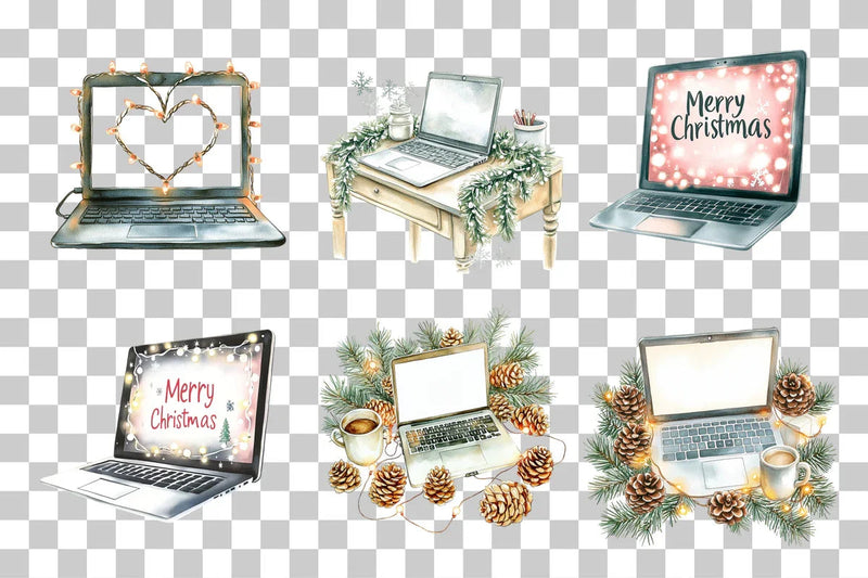 Christmas Laptop Clipart Bundle - CraftNest - Digital Crafting and Art