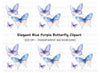 Blue and Purple Butterfly Clipart Bundle