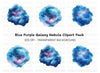 Blue Galaxy Clouds Clipart Bundle