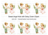Sweet Angel Children Daisy Chain Clipart Bundle