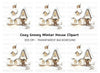 Cozy Winter Cottage Clipart Bundle