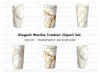 White Kintsugi Marble Tumbler Clipart Bundle