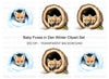 Baby Foxes in Log and Snow Clipart Bundle