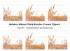 Golden Wheat Field Clipart Bundle