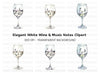 Wine Glasses with Musical Notes Clipart Bundle