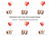 Sweet Calves with Heart Balloon Clipart Bundle