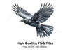 Flying Raven Clipart Bundle