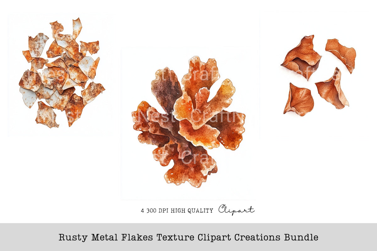 Rusty Metal Flakes Texture Creations Clipart Bundle