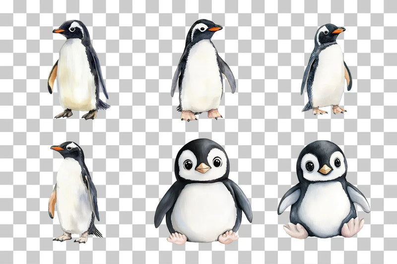 Cute Penguin Cartoon Character Clipart Bundle - CraftNest - Digital Crafting and Art