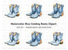 Blue Cowboy Boots Clipart Bundle