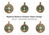 Medusa Goddess Pendant Clipart Bundle