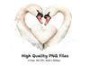 Romantic Swan Heart Clipart Bundle