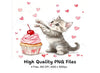 Cute Kittens with Valentine Cupcakes Clipart Bundle