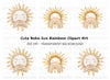 Boho Sun and Rainbow Clipart Bundle