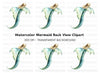 Mermaid Blonde Hair Clipart Bundle