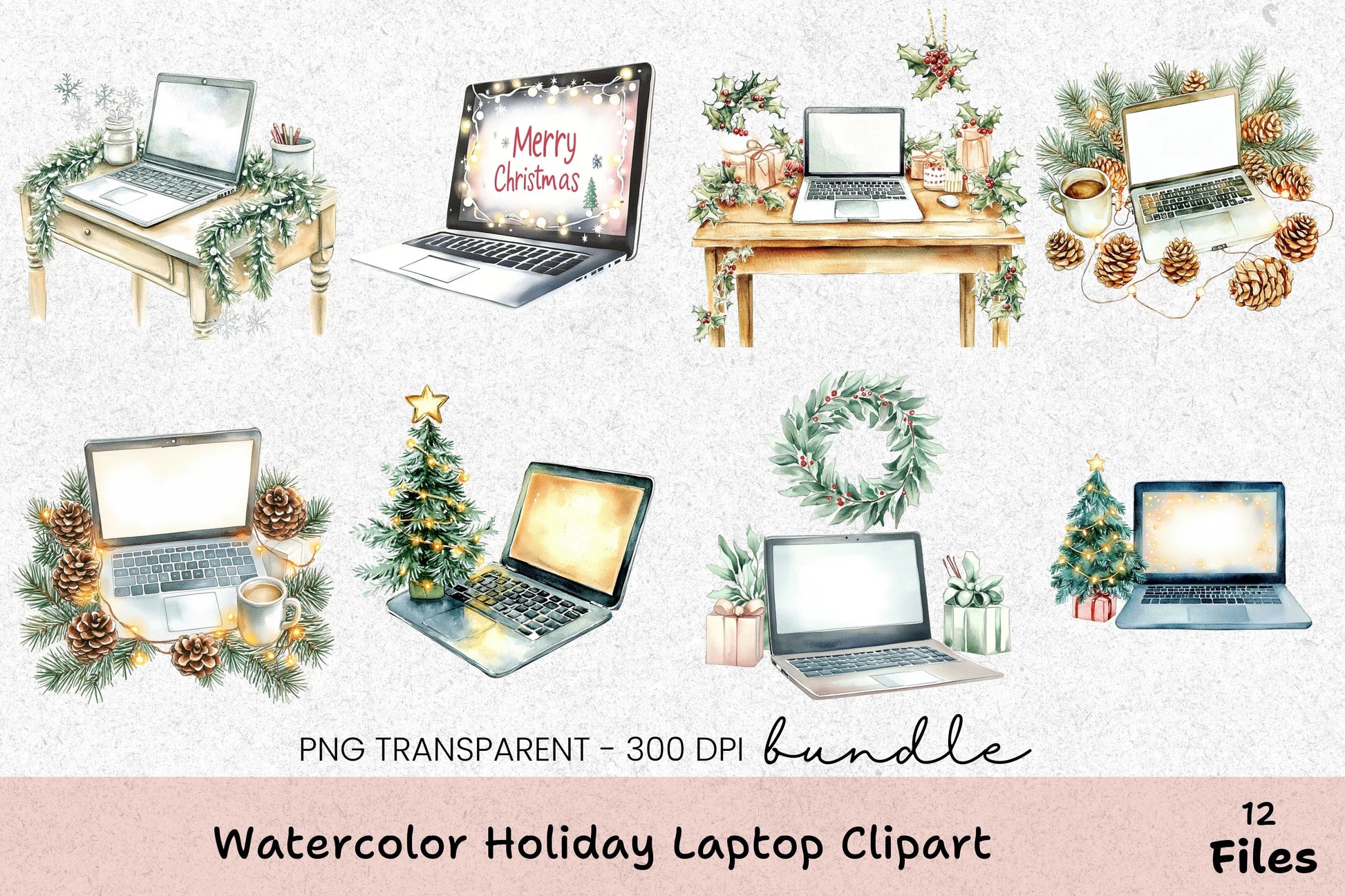 Holiday Laptop Clipart Bundle - CraftNest - Digital Crafting and Art