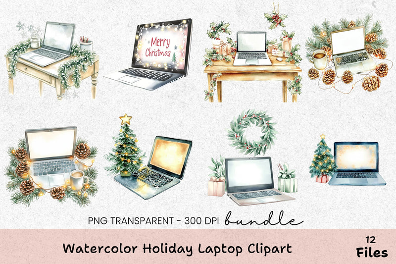 Holiday Laptop Clipart Bundle - CraftNest - Digital Crafting and Art