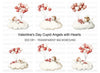 Cute Valentine Cupid with Heart Balloons Clipart Bundle