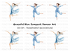 Graceful Dancer in Blue Jumpsuit Clipart Bundle