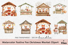 Festive Fox Christmas Market Clipart Bundle - CraftNest - Digital Crafting and Art