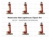 Single Red Lighthouse Clipart Bundle