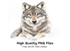 Wolf in Snow Clipart Bundle