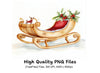Christmas Sleigh Clipart Bundle