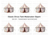 Classic Red and Blue Circus Tent Clipart Bundle