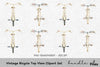 Vintage Bicycle Top View Clipart Bundle