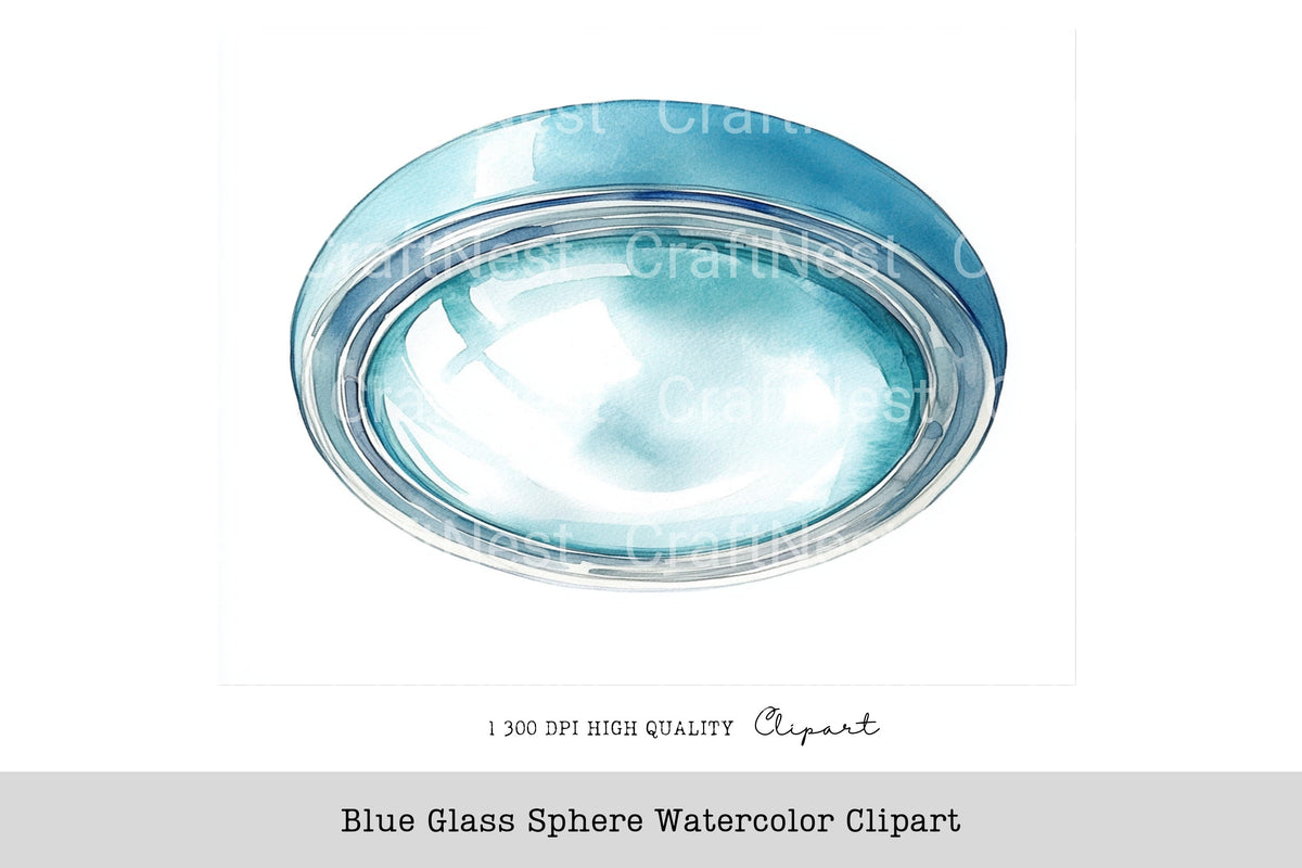 Blue Glass Sphere Clipart Bundle