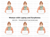 Girl With Laptop Clipart Bundle