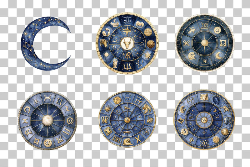 Zodiac Astrology Wheel Clipart Bundle - CraftNest - Digital Crafting and Art