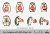 Cute Hedgehog with Gifts Clipart Bundle
