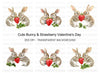 Cute Bunny Strawberry Clipart Bundle