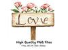 Rustic Love Sign Clipart Bundle