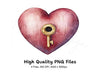 Heart Lock and Key Clipart Bundle